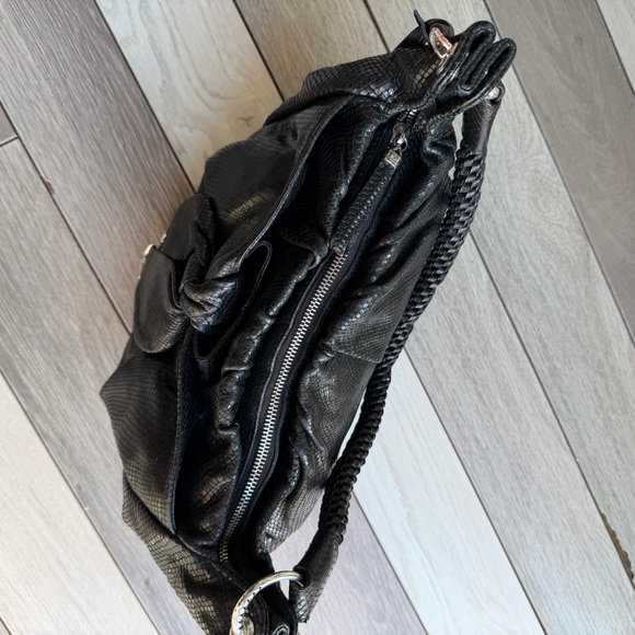 Brighton Black snake Textured Shoulder Bag - Picture 8 of 13